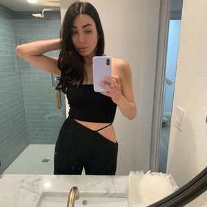 Designer Aleksandre Akhalkatsishvili  ASYMMETRIC WIDE-LEG PANTS size small